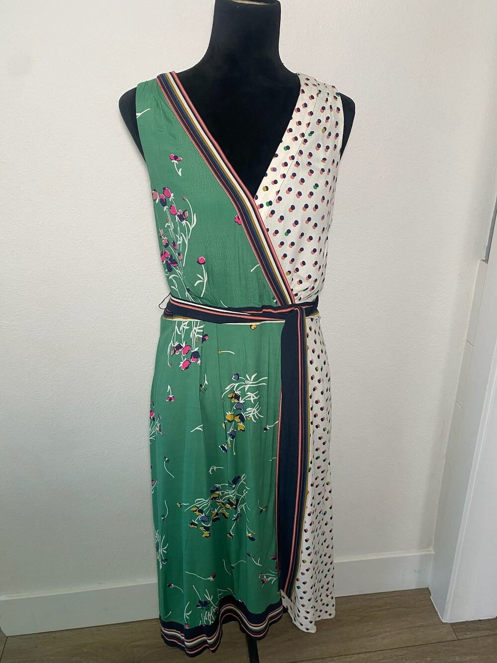 Floral Cottagecore Sundress – Sleeveless Faux Wrap– Summer Party Wedding Festive